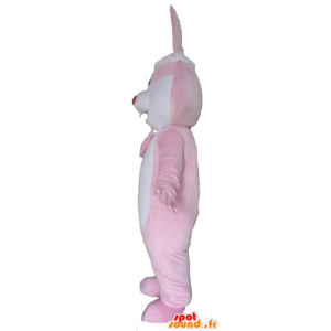 Rosa och vit kaninmaskot, jätte - Spotsound maskot