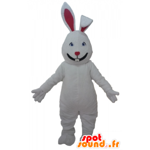 Mascote grande coelho vermelho e branco, bonito e atraente - MASFR23302 - coelhos mascote