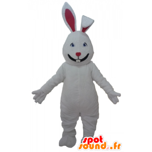 Mascotte large red and white rabbit, cute and attractive - MASFR23302 - Rabbit mascot