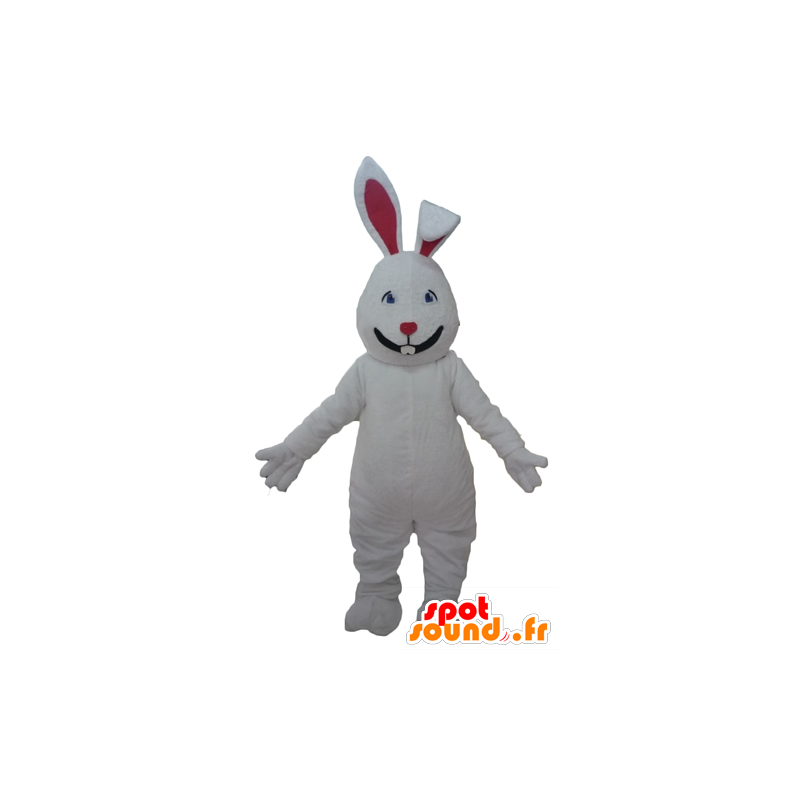 Mascote grande coelho vermelho e branco, bonito e atraente - MASFR23302 - coelhos mascote