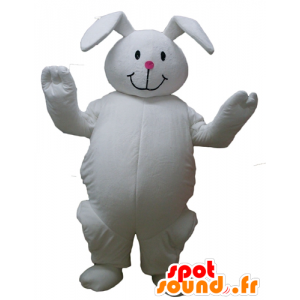 Big white rabbit mascot, plump and cute - MASFR23304 - Rabbit mascot