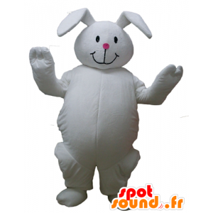 Mascotte de gros lapin blanc, dodu et mignon - MASFR23304 - Mascotte de lapins