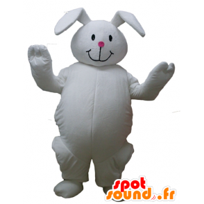 Iso valkoinen kani maskotti, pullea ja söpö - MASFR23304 - maskotti kanit