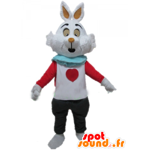 Weißes Kaninchen Maskottchen, Alice im Wunderland - MASFR23307 - Hase Maskottchen