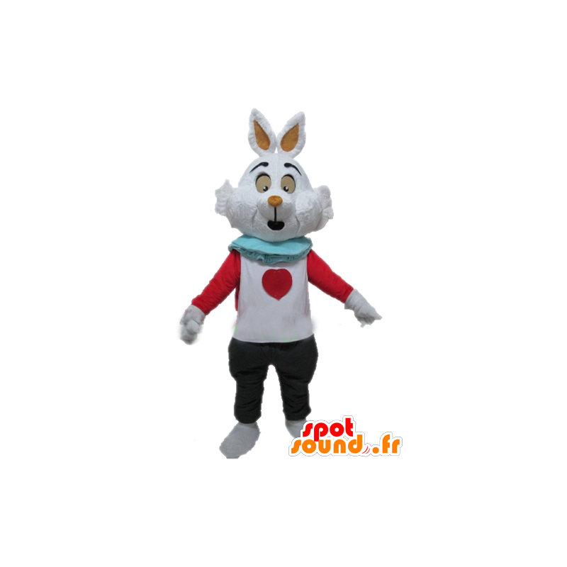 Coelho branco mascote, Alice no país das maravilhas - MASFR23307 - coelhos mascote