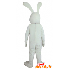 Mascotte de grand lapin blanc et rose, très amusant - MASFR23309 - Mascotte de lapins