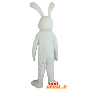Mascotte grande coniglio bianco e rosa, molto divertente - MASFR23309 - Mascotte coniglio