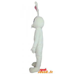 Mascotte de grand lapin blanc et rose, très amusant - MASFR23309 - Mascotte de lapins