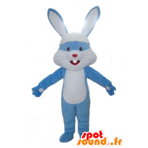 Jättiläinen kani maskotti, sininen ja valkoinen isot korvat - MASFR23311 - maskotti kanit