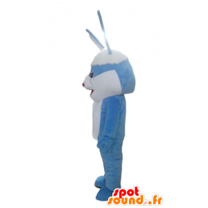 Mascote coelho gigante, azul e branco com orelhas grandes - MASFR23311 - coelhos mascote