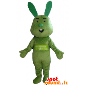 Mascotte de lapin tout vert, drôle et original - MASFR23312 - Mascotte de lapins