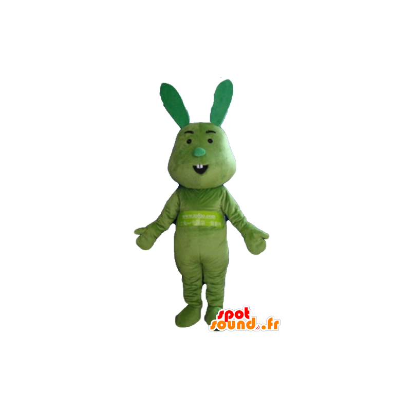 All green, funny and original rabbit mascot - MASFR23312 - Rabbit mascot