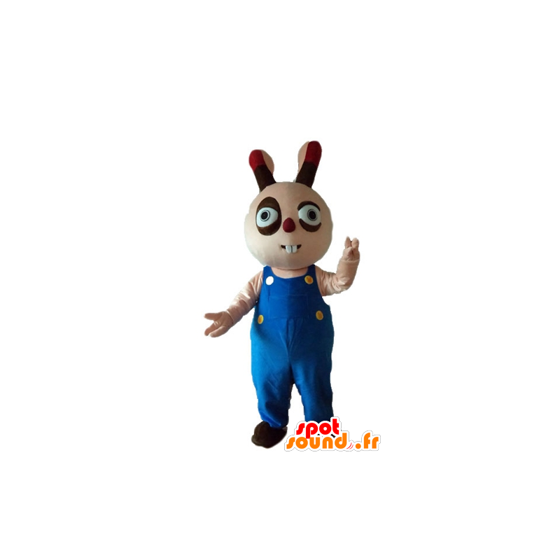 Beige en bruin konijn mascotte, mollig, rond en schattig - MASFR23314 - Mascot konijnen