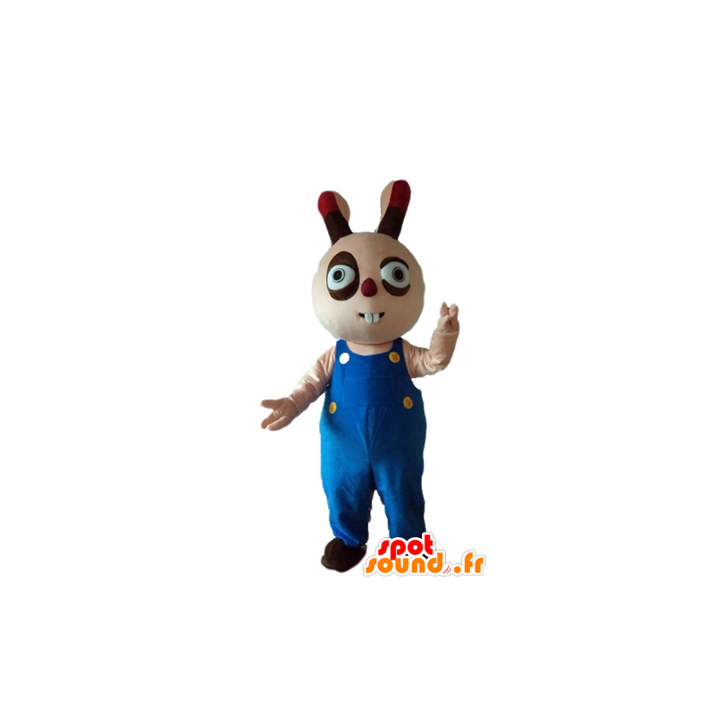 Mascotte de lapin beige et marron, dodu, rond et mignon - MASFR23314 - Mascotte de lapins