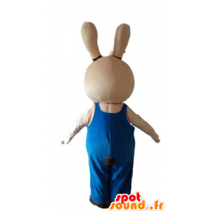 Beige and brown rabbit mascot, plump, round and cute - MASFR23314 - Rabbit mascot