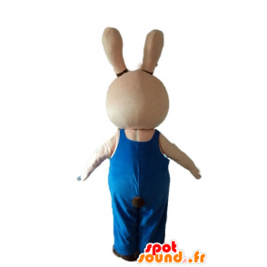 Beige and brown rabbit mascot, plump, round and cute - MASFR23314 - Rabbit mascot