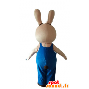 Mascotte de lapin beige et marron, dodu, rond et mignon - MASFR23314 - Mascotte de lapins