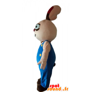 Beige and brown rabbit mascot, plump, round and cute - MASFR23314 - Rabbit mascot