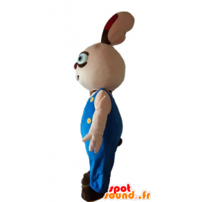Beżowy i brązowy królik maskotka, pulchny, okrągłe i słodkie - MASFR23314 - króliki Mascot
