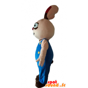 Mascotte de lapin beige et marron, dodu, rond et mignon - MASFR23314 - Mascotte de lapins