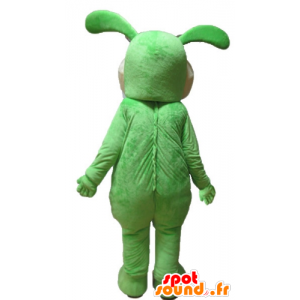 Zelená a béžová zajíček maskot, načechraný a šikovný - MASFR23315 - maskot králíci