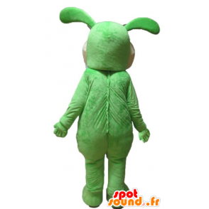 Green and beige rabbit mascot, soft and cute - MASFR23315 - Rabbit mascot