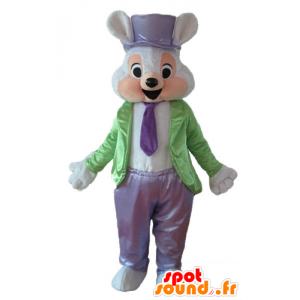 Maskotka króliczek różowy i biały, fantazyjne stroje, bardzo elegancki - MASFR23317 - króliki Mascot