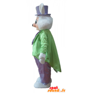 Mascot coelho rosa e branco, vestido de fantasia, muito elegante - MASFR23317 - coelhos mascote