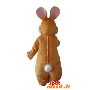 Brown und weißes Kaninchen Maskottchen, weich und elegant - MASFR23321 - Hase Maskottchen