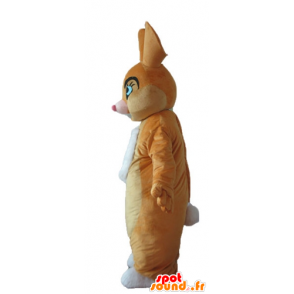 Brown und weißes Kaninchen Maskottchen, weich und elegant - MASFR23321 - Hase Maskottchen