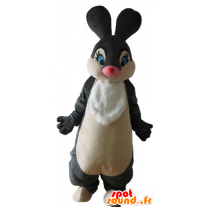 Kaninchen-Maskottchen-schwarz und weiß, weich und elegant - MASFR23322 - Hase Maskottchen