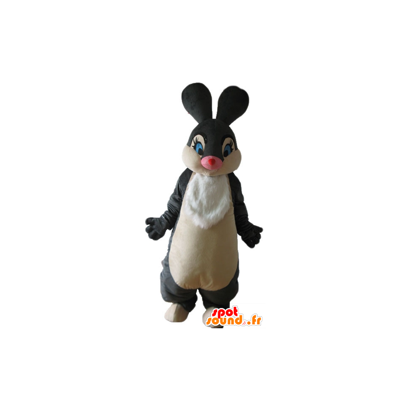 Kaninchen-Maskottchen-schwarz und weiß, weich und elegant - MASFR23322 - Hase Maskottchen