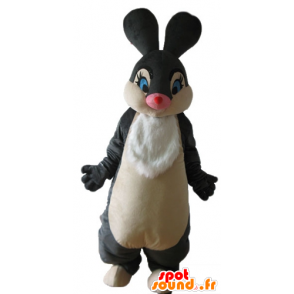 Kaninchen-Maskottchen-schwarz und weiß, weich und elegant - MASFR23322 - Hase Maskottchen