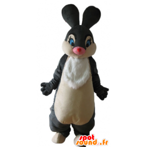 Mascotte de lapin noir et blanc, doux et élégant - MASFR23322 - Mascotte de lapins