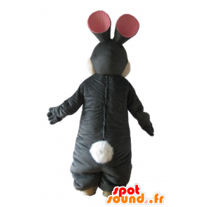 Sort og hvid kanin maskot, blød og elegant - Spotsound maskot