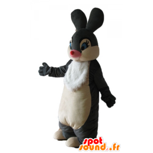 Sort og hvid kanin maskot, blød og elegant - Spotsound maskot