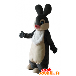 Coniglio mascotte in bianco e nero, morbido ed elegante - MASFR23322 - Mascotte coniglio
