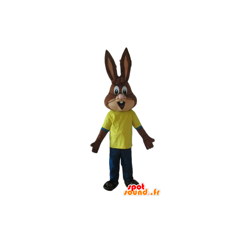 Mascot Quicky famosa Nesquik coelho marrom - MASFR23323 - Celebridades Mascotes