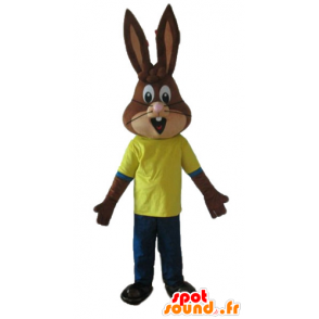 Mascot Quicky famosa Nesquik coelho marrom - MASFR23323 - Celebridades Mascotes