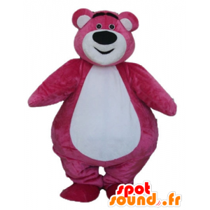 Large pink and white bear mascot, plump and cute - MASFR23336 - Bear mascot