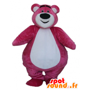 Large pink and white bear mascot, plump and cute - MASFR23336 - Bear mascot