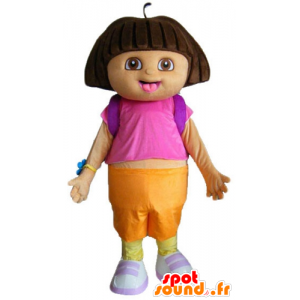 Mascot Dora the Explorer, daughter of famous cartoon - MASFR23337 - Mascots Dora and Diego