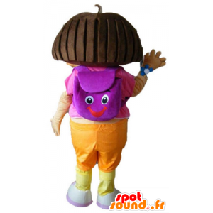 Mascot Dora l'esploratrice, figlia del famoso cartone animato - MASFR23337 - Diego e Dora mascotte