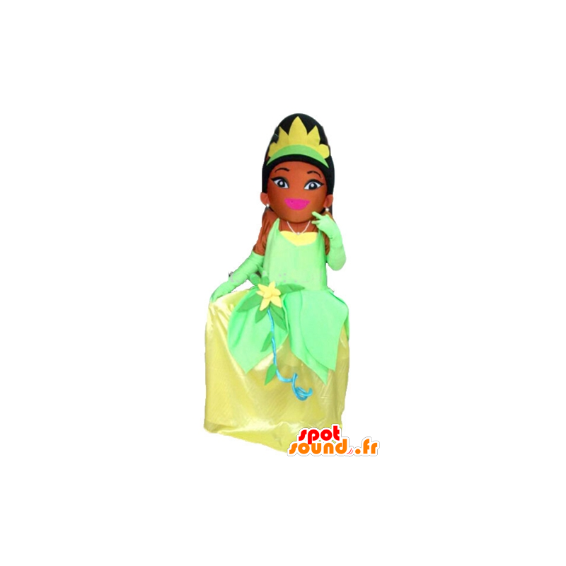 Maskot princezna Tiana, Princezna a žabák - MASFR23346 - lidské Maskoti Maskot princezna Tiana, Princezna a žabák - MASFR23346 - lidské Maskoti