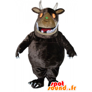 Mascot grande monstro marrom com dentes grandes - MASFR23347 - mascotes monstros
