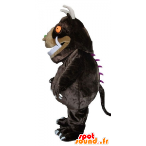 Mascotte grote bruine monster met grote tanden - MASFR23347 - mascottes monsters