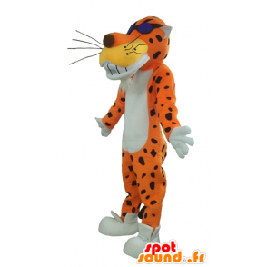 Mascotte de tigre orange, blanc et noir, avec des lunettes - MASFR23352 - Mascottes Tigre
