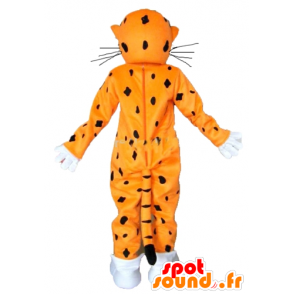 Orange tiger maskot, svart og hvitt, med briller - MASFR23352 - Tiger Maskoter