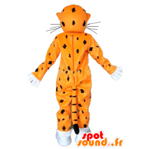 Orange Tiger-Maskottchen, Schwarz und Weiß, mit Brille - MASFR23352 - Tiger Maskottchen