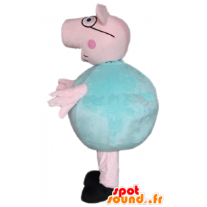 Atacado rosa mascote porco e verde, gordo e engraçado - MASFR23355 - mascotes porco